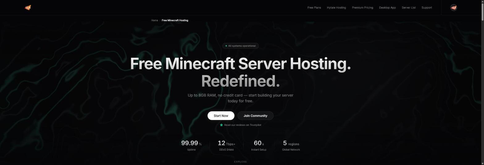 The Tick Hosting homepage